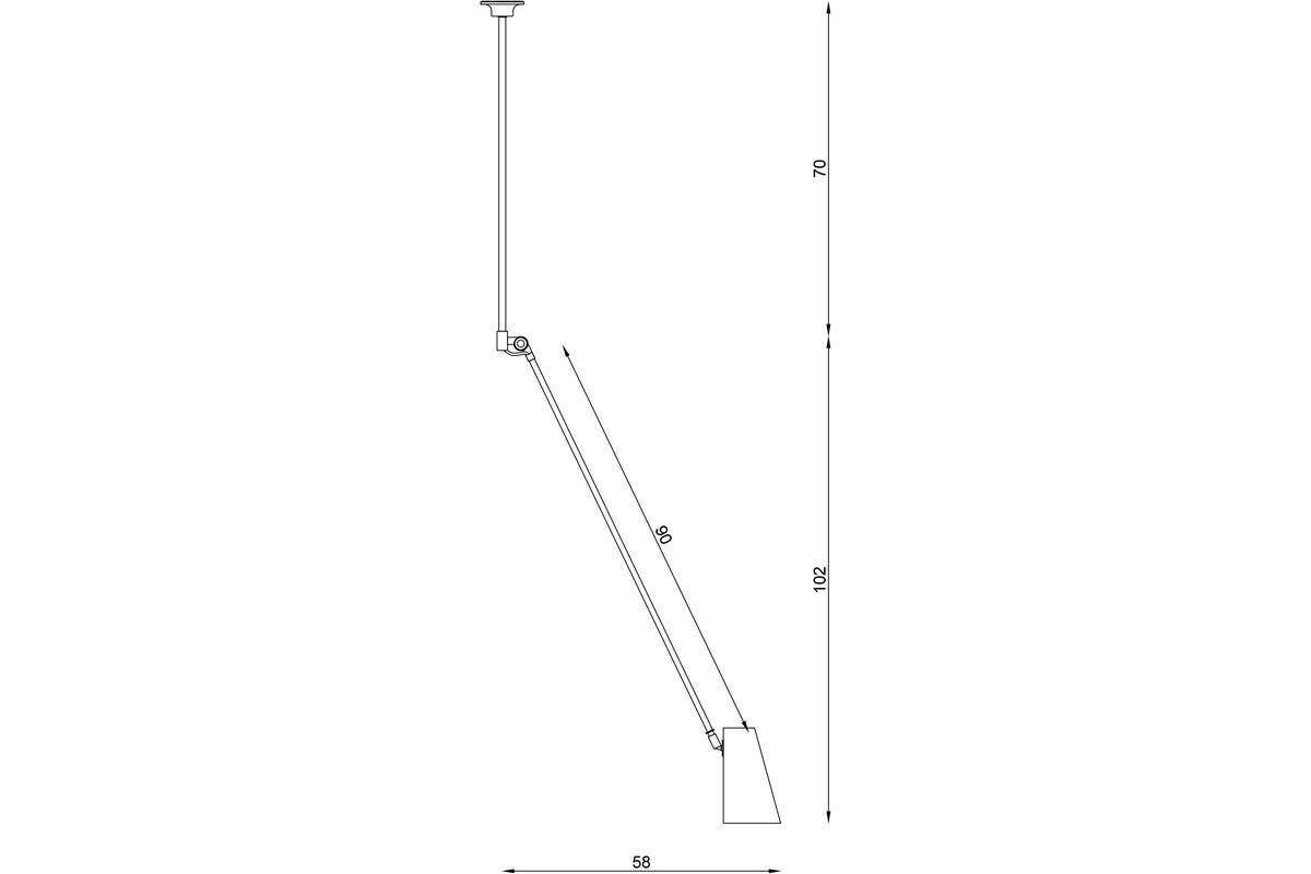 Custom length articulated arm chandelier